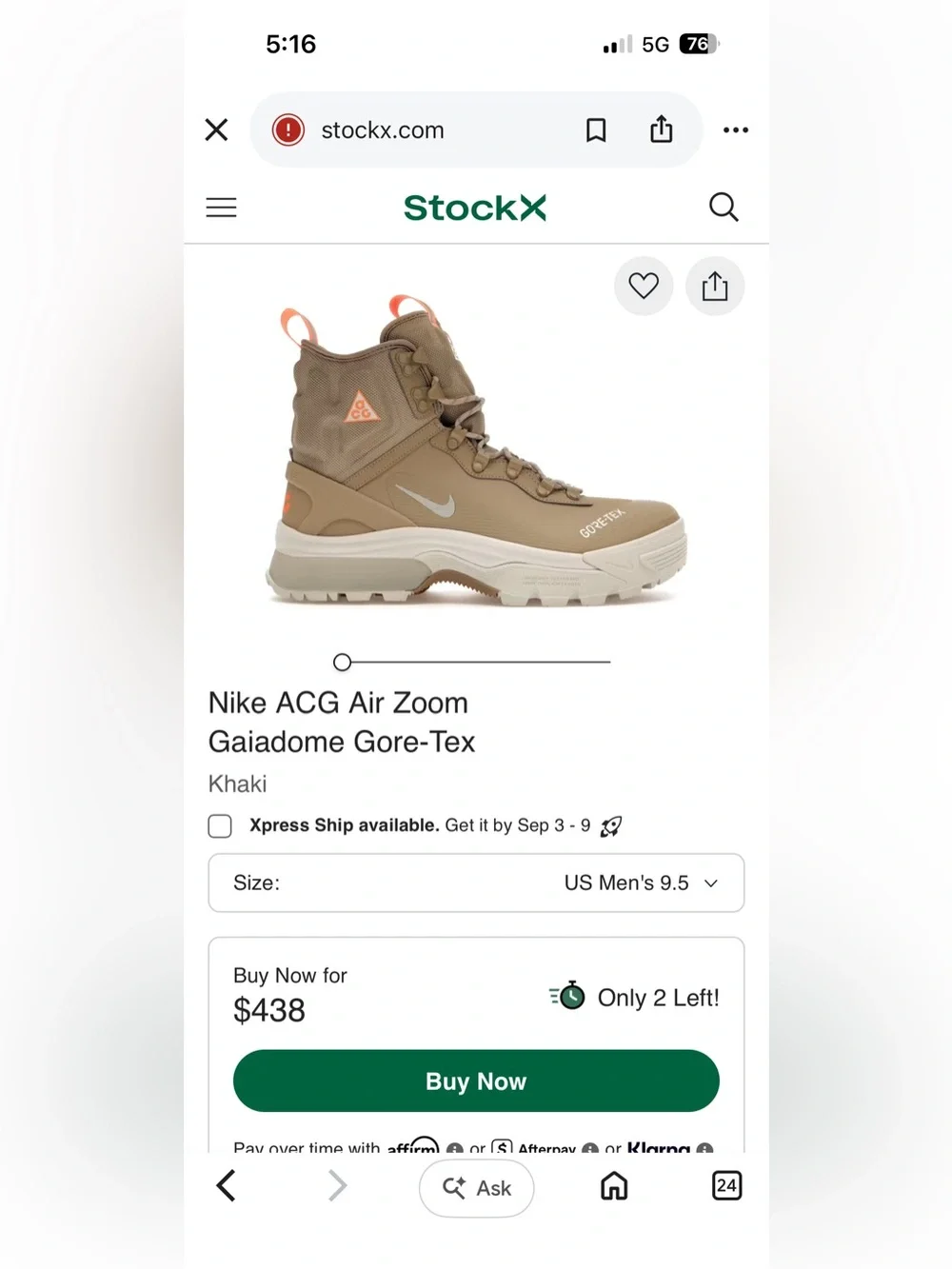 New!🔥Nike ACG Air Zoom Gaiadome GORE-TEX hiking boots!🔥 “Olive Green”